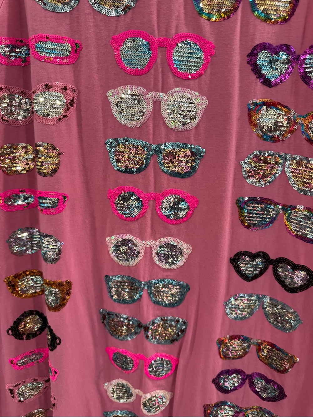 Queen of Sparkles Pink Sequin Sunglasses Dress Size Medium - Picture 3 of 4